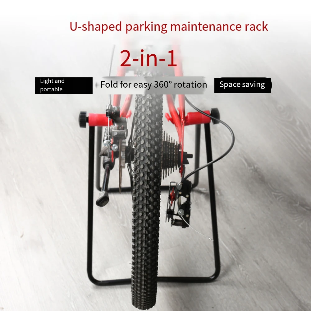 Klappbarer Fahrradständer U-förmiger Reparaturständer für Rennräder und Mountainbikes Bodenständer zur Reparatur und zum Parken – Detail 8