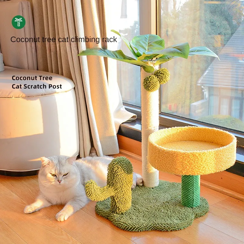 

Climbing Frame for Cat Nest, Integrated Cat Jumping Platform, Small Cat Tree, Sisal Scratching Post, Scratching Board, Toy