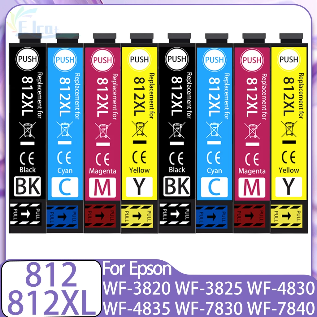 812 812XL Ink Cartridge For Epson 812 812XL Compatible For Epson WF-3820 WF-3825 WF-4830 WF-4835 WF-7830 WF-7840 7845 Printer