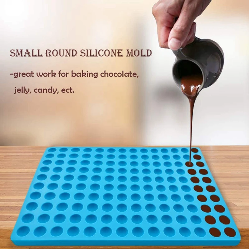 قالب الشوكولاتة 140-تجويف صغير مستدير من السيليكون قالب قطرات الشوكولاتة، قوالب حلوى حلوة شبه كرة قالب الخبز