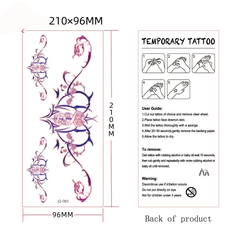 Sexy Female Tattoo Sticker 10pcs Halloween Party Love Skull Temporary Tattoo Female Waist Sticker