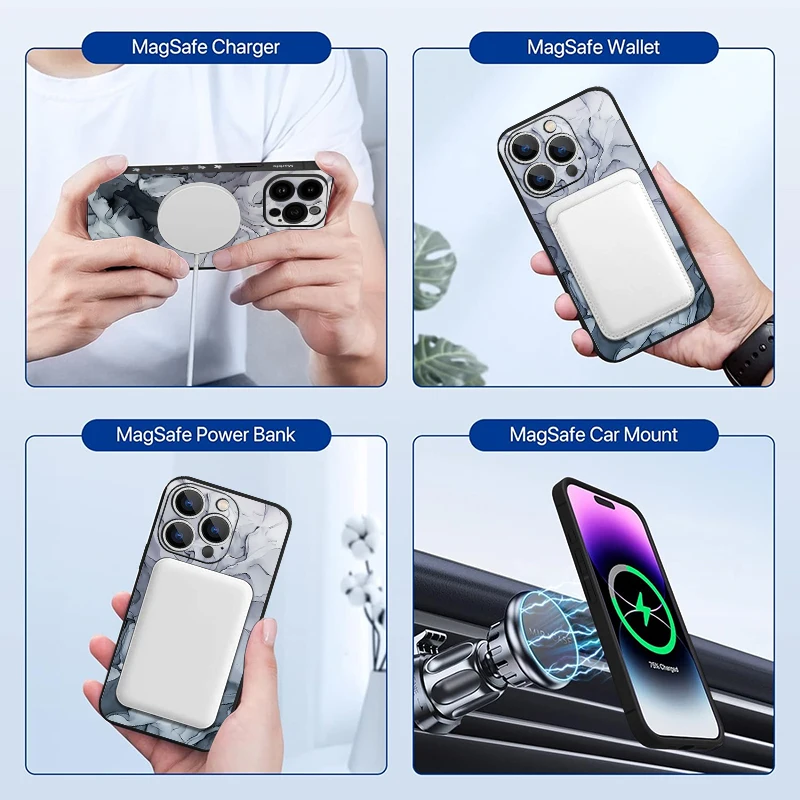 Marble Pattern Soft TPU Case For iPhone 15 14 Pro Max 14 13 12 Pro 11 Magnetic For Magsafe Wireless Charge Silicone Phone Cover