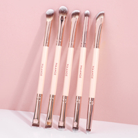 MAANGE 5pcs Double-ended Eye Makeup Brushes Soft Synthetic Hairs for Eyeshadow Eyeliner Nose Contour Smudge Blending Brush Tools