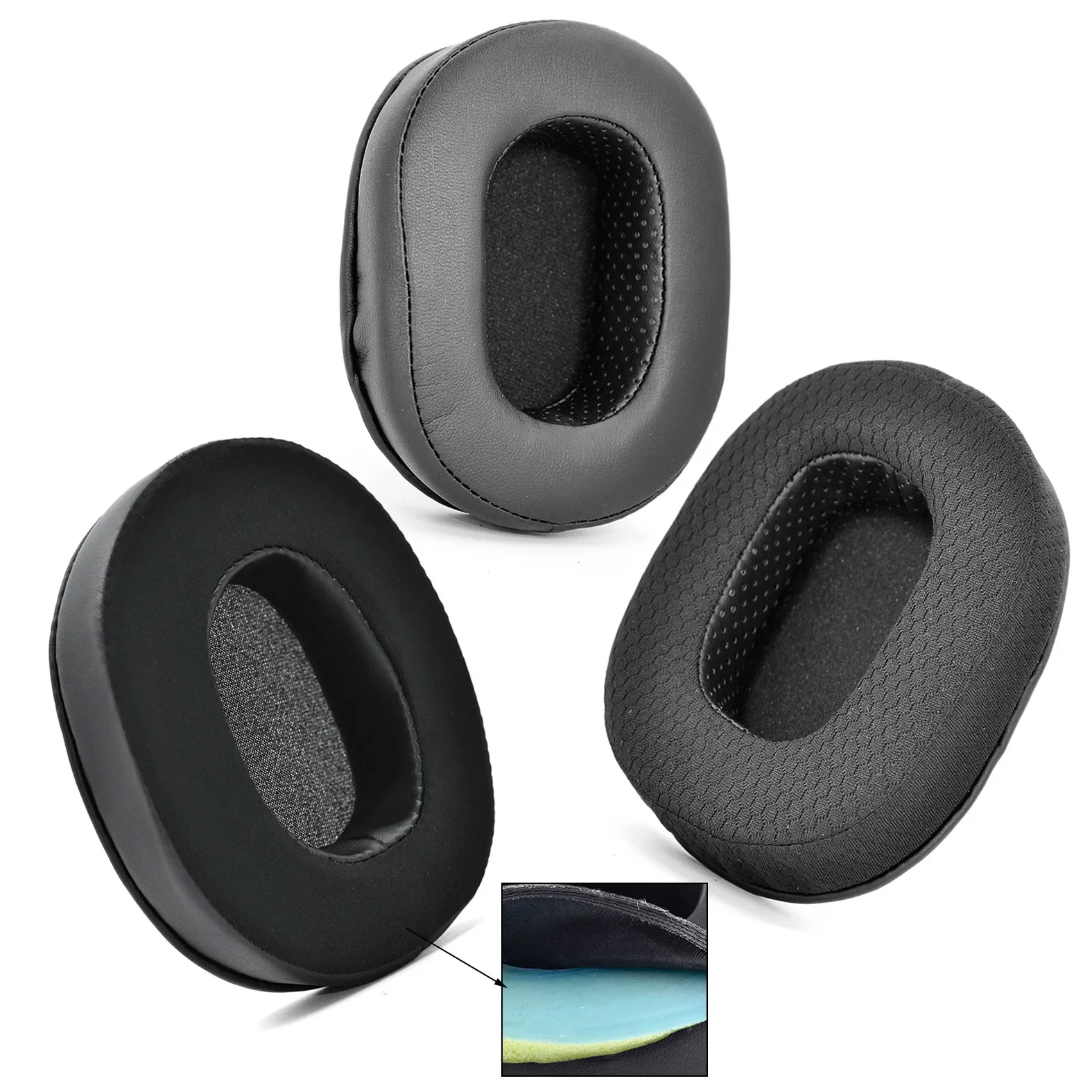 

for razer Blackshark V2 X, V2 Pro Replacement Earpads /Ear Cushions/ Ear Cover, Black Oval , Memory Foam