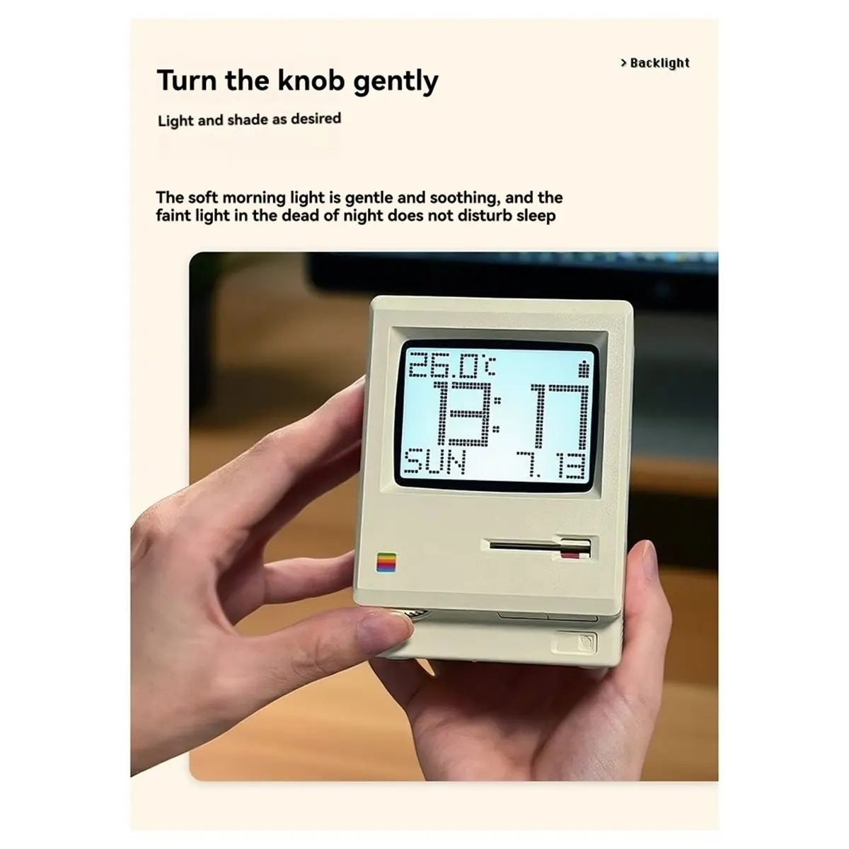 Top New Maclock Retro Clock Creativity Alarm Clock Student Specific Wake Up Artifact Desktop Decor Computer Keyboard