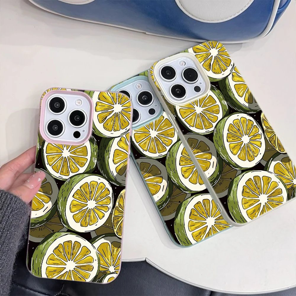 Funda Protectora de Silicona Suave con Diseño de Rodaja de Lima Verde para iPhone 17 16 15 14 13 12 11 Pro Max Plus Air E, Antigolpes