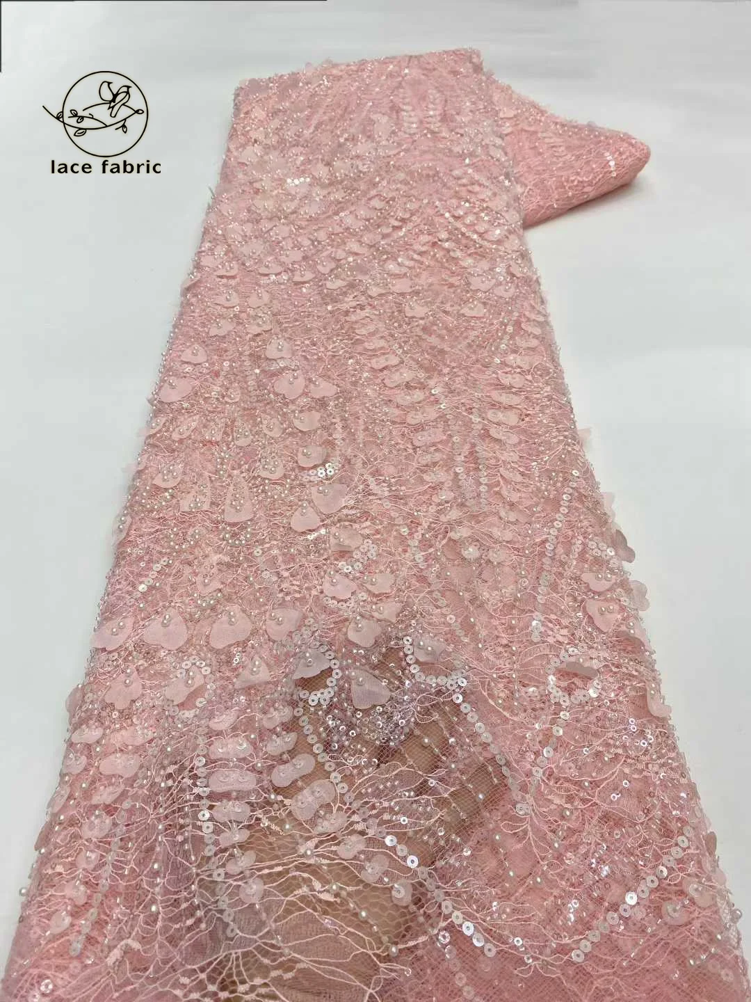 

Luxury Sequence African Lace Fabrics 2026 Latest High Quality French Tulle Lace Embroidery With Beads For Nigeiran Party Dress