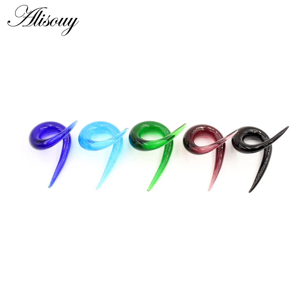 Alisouy 2PCS 6-10mm Twisted Cross Glass Ear Clip Plugs Stretcher Expander Tunnels Tapers Guages Earrings Body Piercing Jewelry