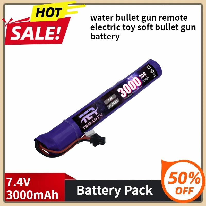 

25C Lithium Battery 7.4V 3000mAh 3S Water Bullet Gun Remote Electric Toy Soft Bullet Gun Battery