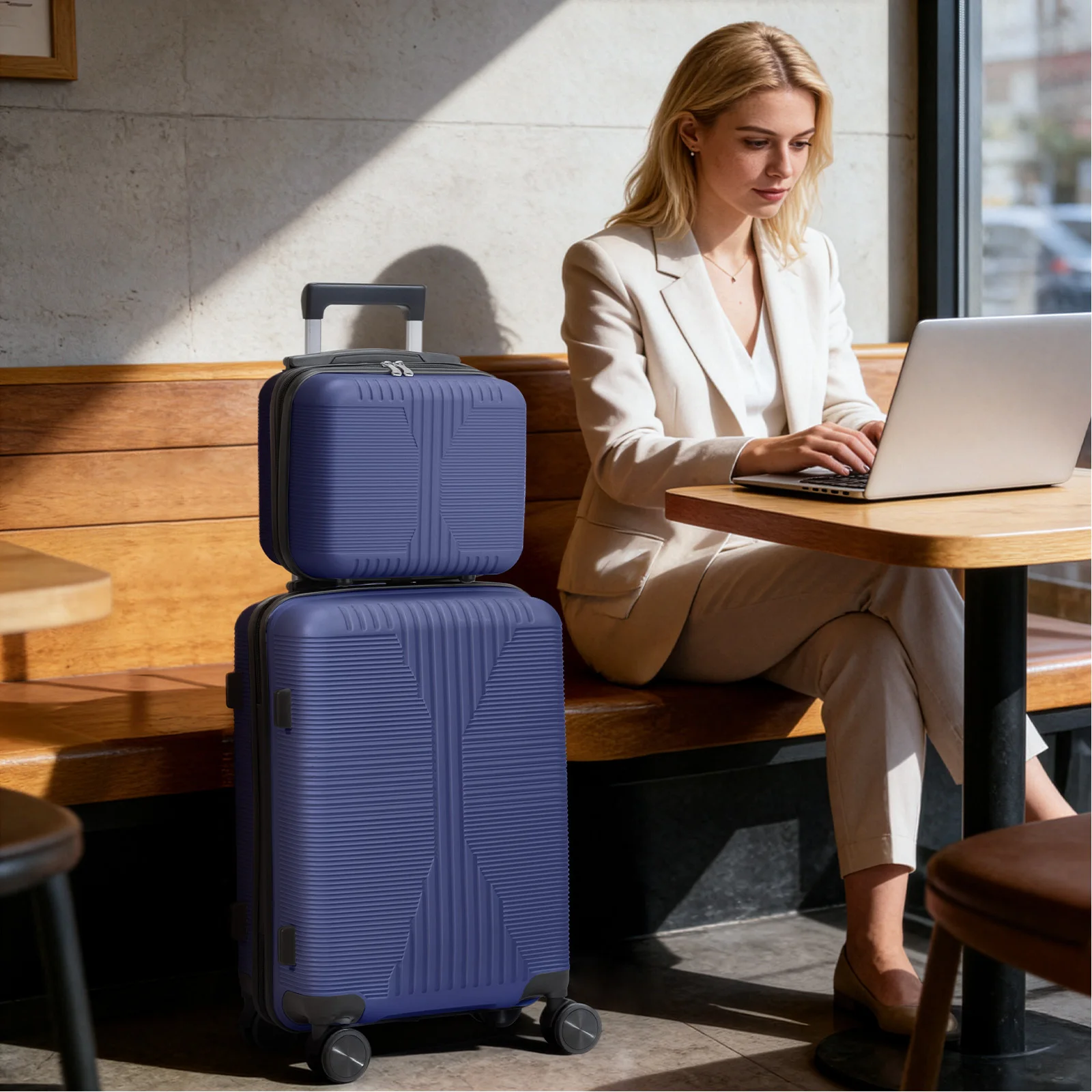

12/20-inch spinner wheel suitcase/luggage. Made of stylish and durable PP material, perfect for back-to-school season and travel