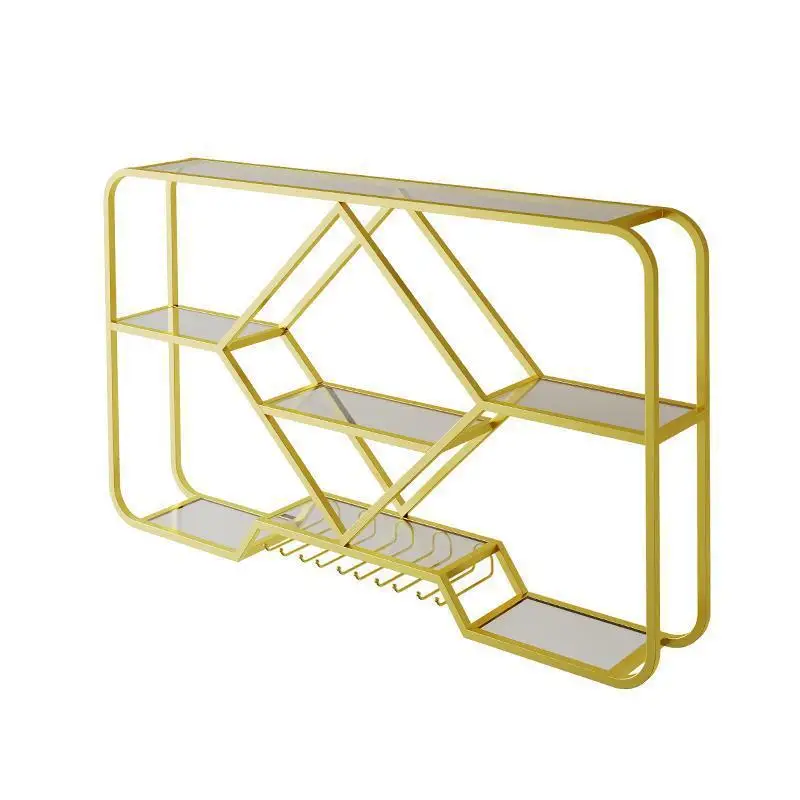 

Living room wall mounted wine rack, glass reinforced wood wine cabinet, household wall mounted storage rack