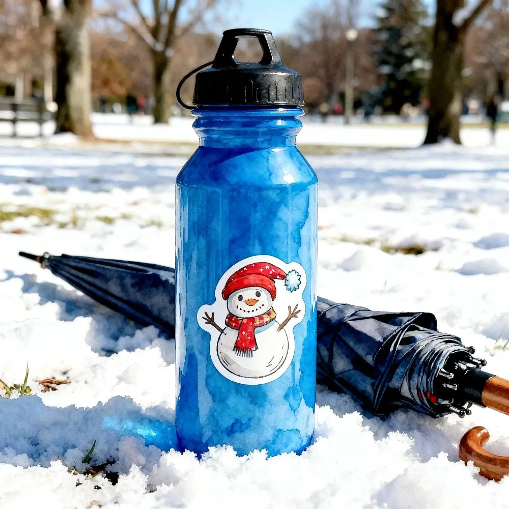 Cute 100Pcs Snowman Stickers Cartoon Irregular Shape Christmas Stickers Waterproof Adhesive Gift Tags Scrapbooking