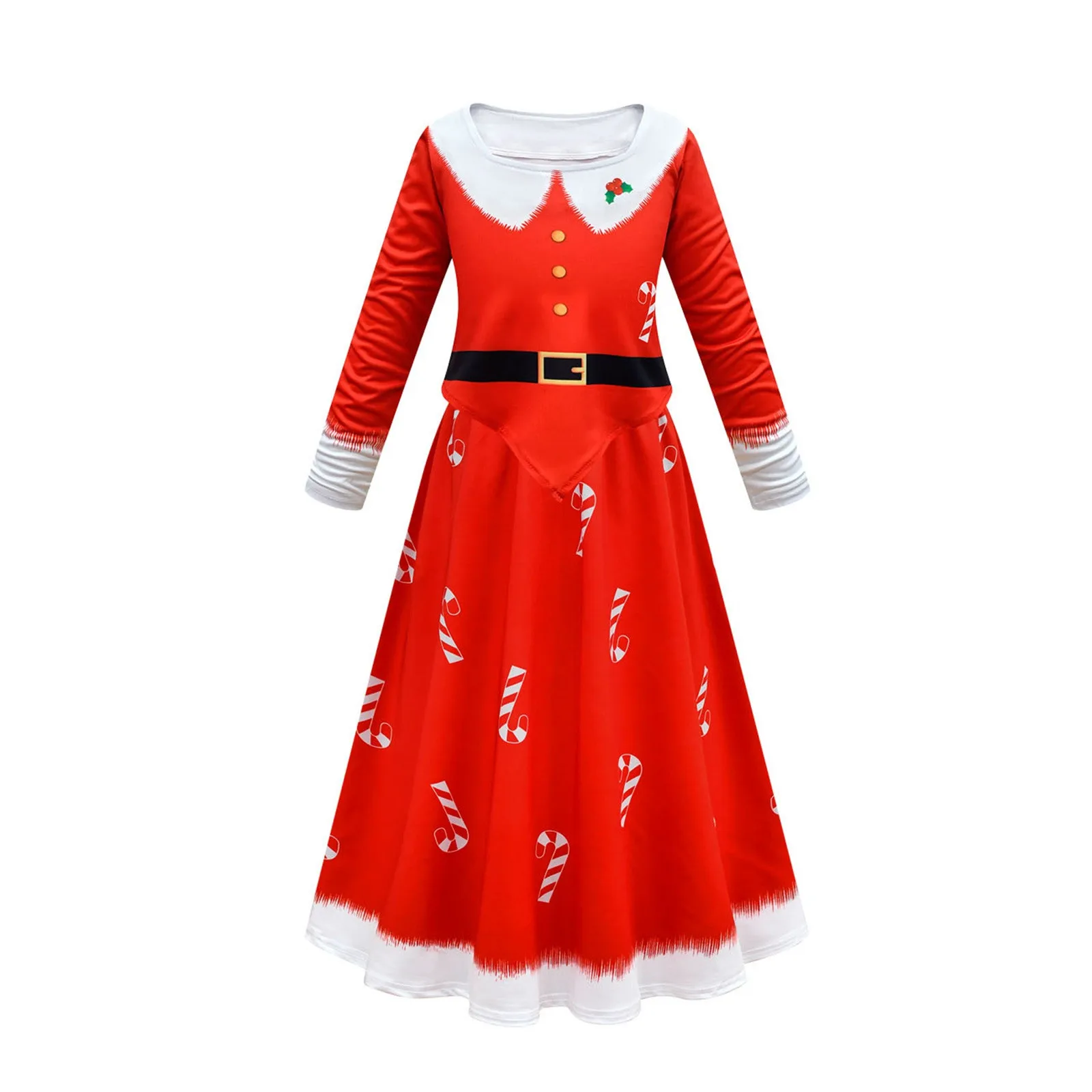 2024 New Chiristmas Clothes Outfits For Kids Girls Infant Prints Red Long Sleeves Top Dress Skirt Outfit Set X-mas Girls Clothes