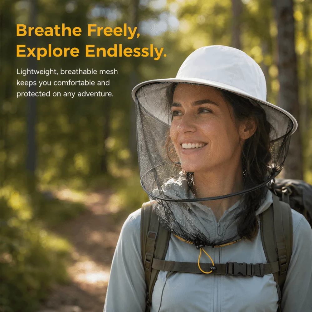 Thickened Mesh Beekeeping Hat Foldable with Brim Mosquito Net Hat Sunscreen Anti UV Protective Bee Hat Outdoor Fishing
