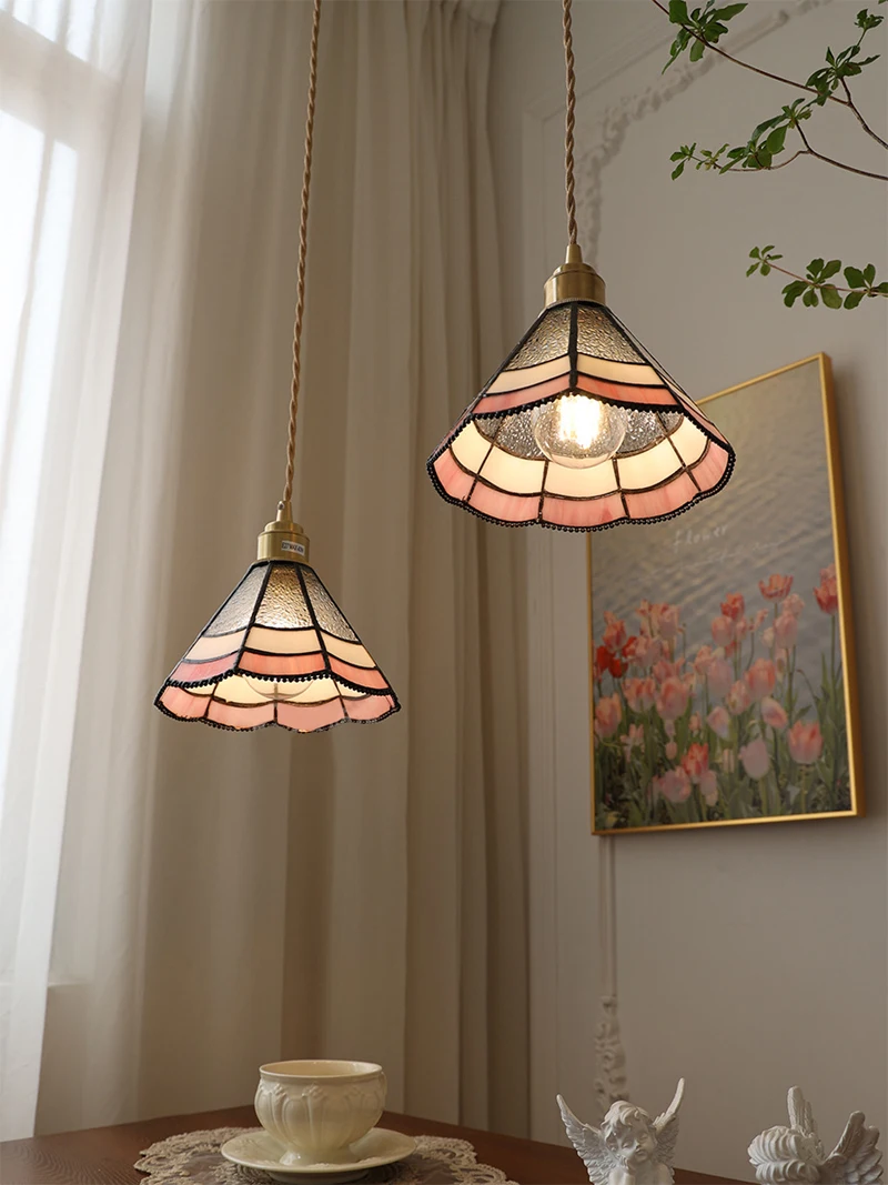 Creative Restaurant Pendant Light Glass Single Pendant Lamp Japanese Copper Modern Hanging Light Bar Counter Ceiling Chandelier