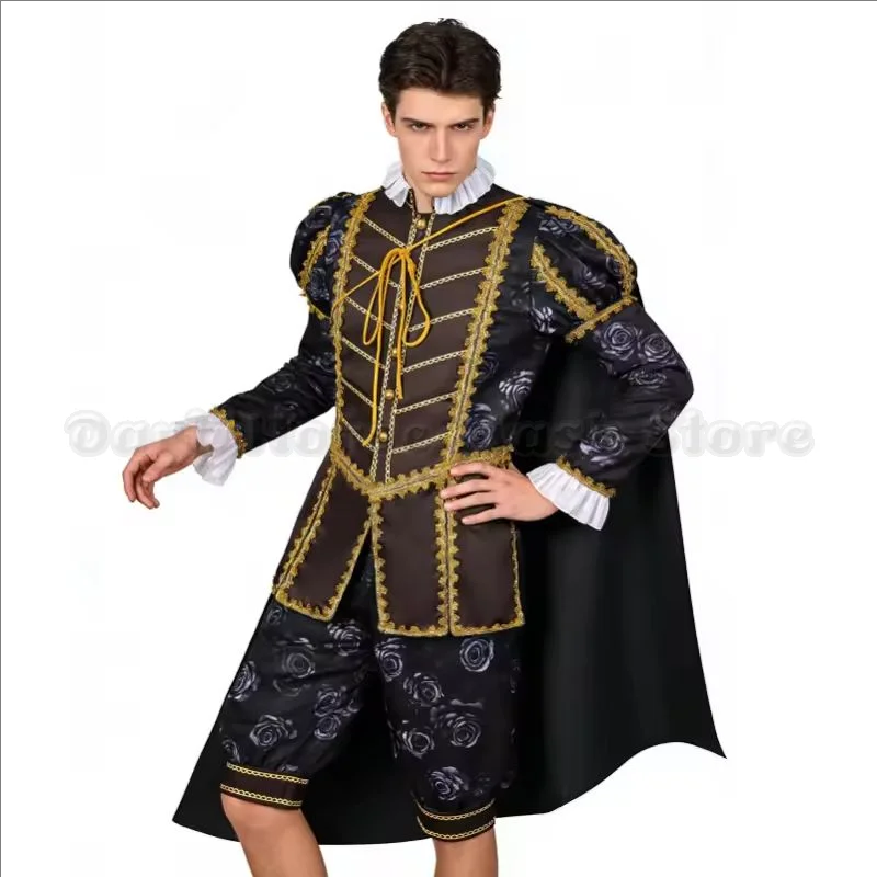 

Унисекс-куртка для косплея: средневековый, эпохальный, придворный костюм короля/принца, элизабетанский, в стиле Генриха VIII, длинный тренч с плащом