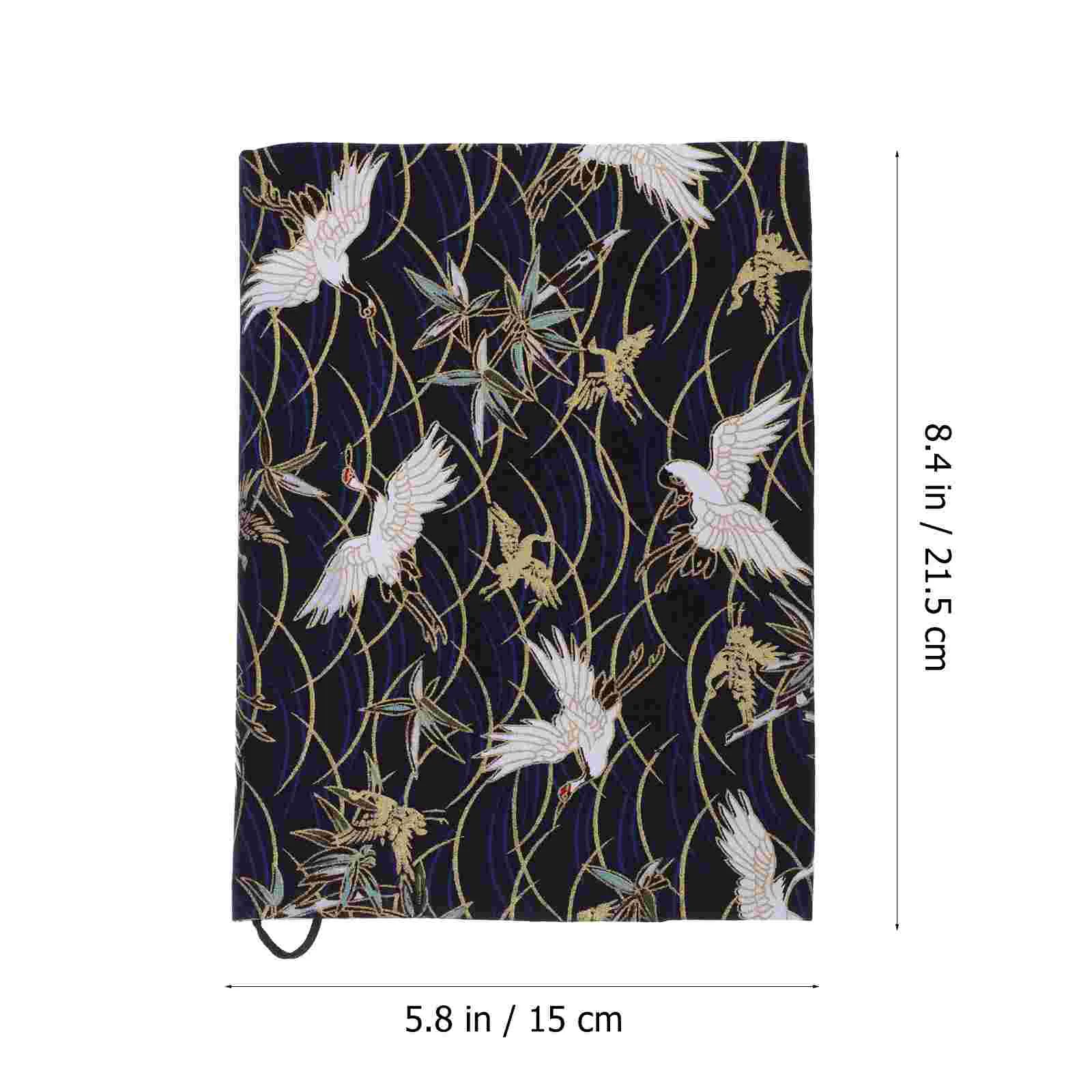 Crane Cloth Delicate Book Sleeve Protector Adjustable Notepad Cover Student Stationery Chic A5 Size Decor