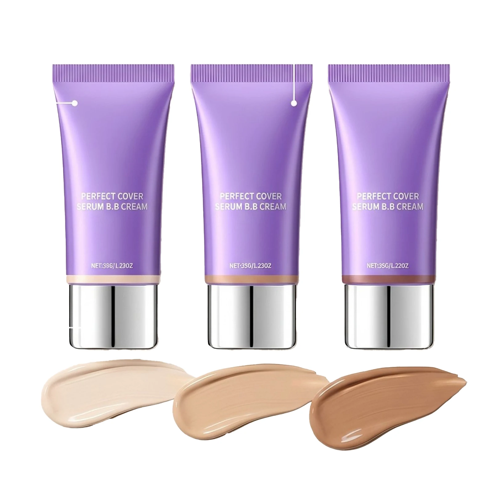 BB Cream Moisturizing Natural Coverage Lightweight Hydrating Long Lasting Daily Makeup 3 Shades Ivory Deep Natural