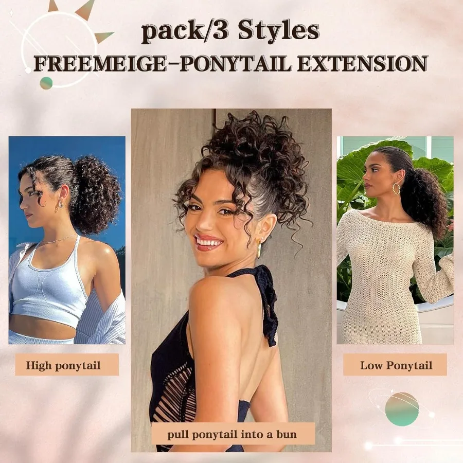 قطعة شعر مموجة برباط على شكل ذيل حصان بطول 8 بوصة للنساء ذوات البشرة السمراء، وصلة شعر صناعية سميكة وناعمة ذات مظهر طبيعي مثالية لداي