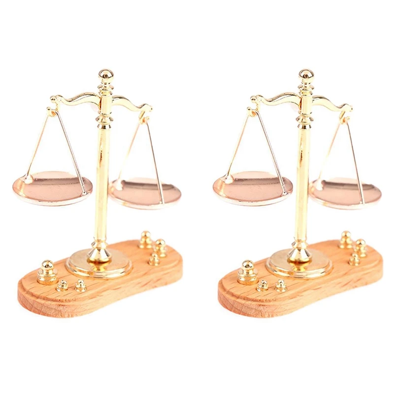 

2X 1/12 Dollhouse Miniature Accessories Mini Balance Scale Model Toys For Doll House Decoration