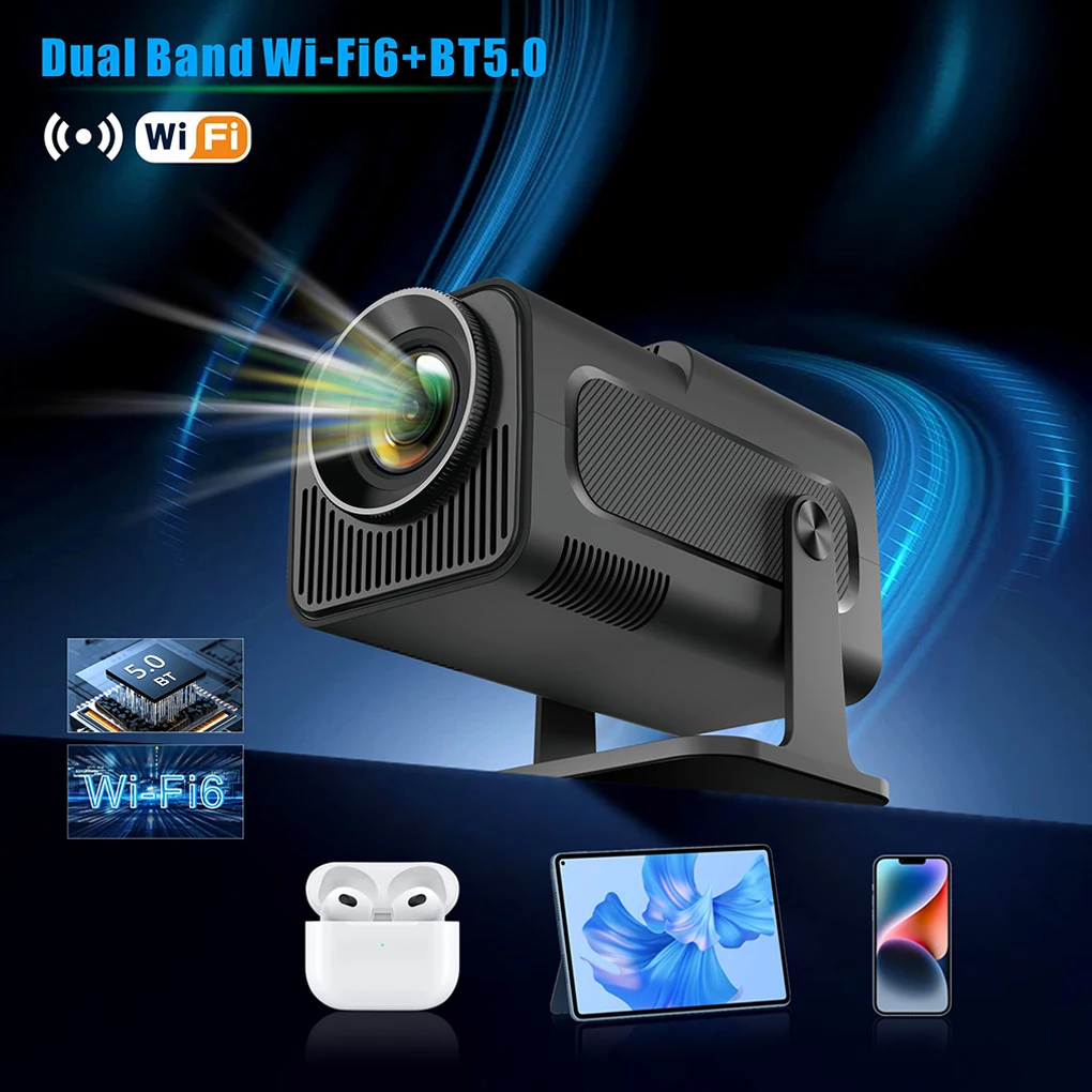 portable Projetor upgrated HY300 4K Android 11 Projector Native 1080P 390ANSI HY320 Dual Wifi6 BT5.0 1920*1080P Cinema