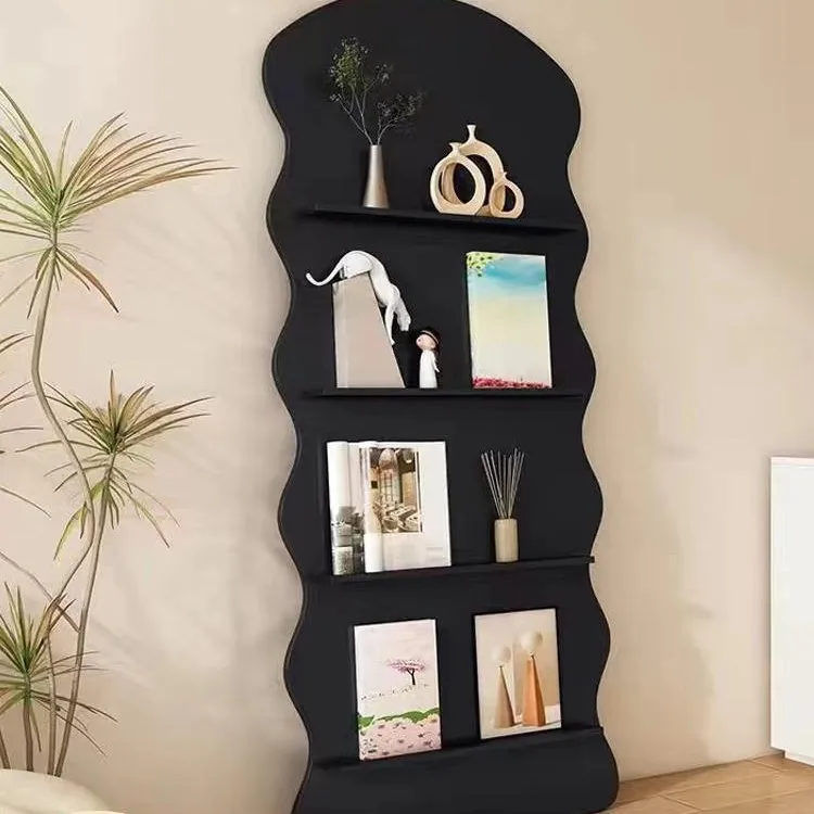 AOLIVIYA Vintage Floor Bookcase Cabinet Library Shelves Desk Bookshelf Storage Rack Living Room Display Magazine Organizer