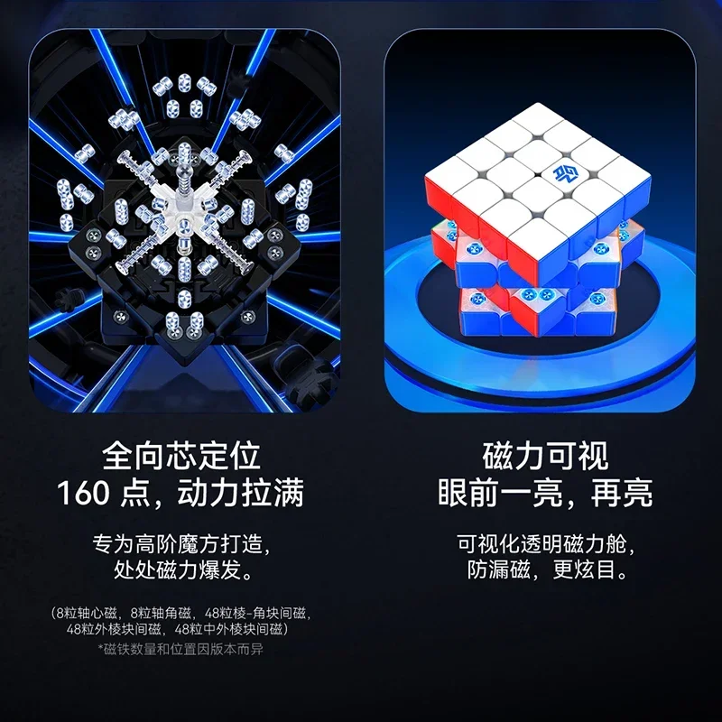 [CubeFun]GAN 460M V2 UV 4x4 Cube de vitesse magique magnétique sans autocollant professionnel Fidget jouet entraînement cérébral enfants cadeaux