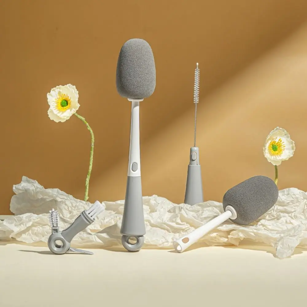 

Щетка для бутылочек с водой 5-в-1, нейлоновая губка, щетка для бутылочек для кормления без BPA, мягкая щетина, набор щеток для чистки бутылочек с длинной ручкой