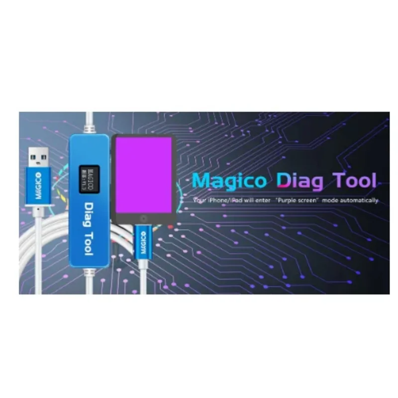 Magico diag DFU tool for iPhone iPad enter purple screen mode unpack WiFi data reading writing change SN without NAND removal