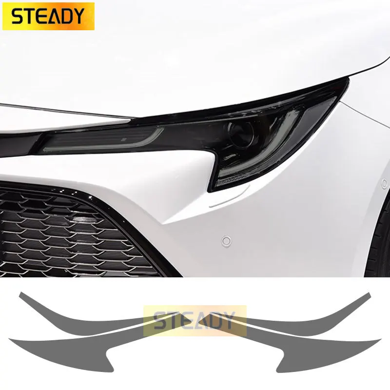 Car Headlight Protective Film Transparent Smoked Black Sticker For Toyota Corolla E210 2019-2022 Touring Sport Hybrid Hatchback