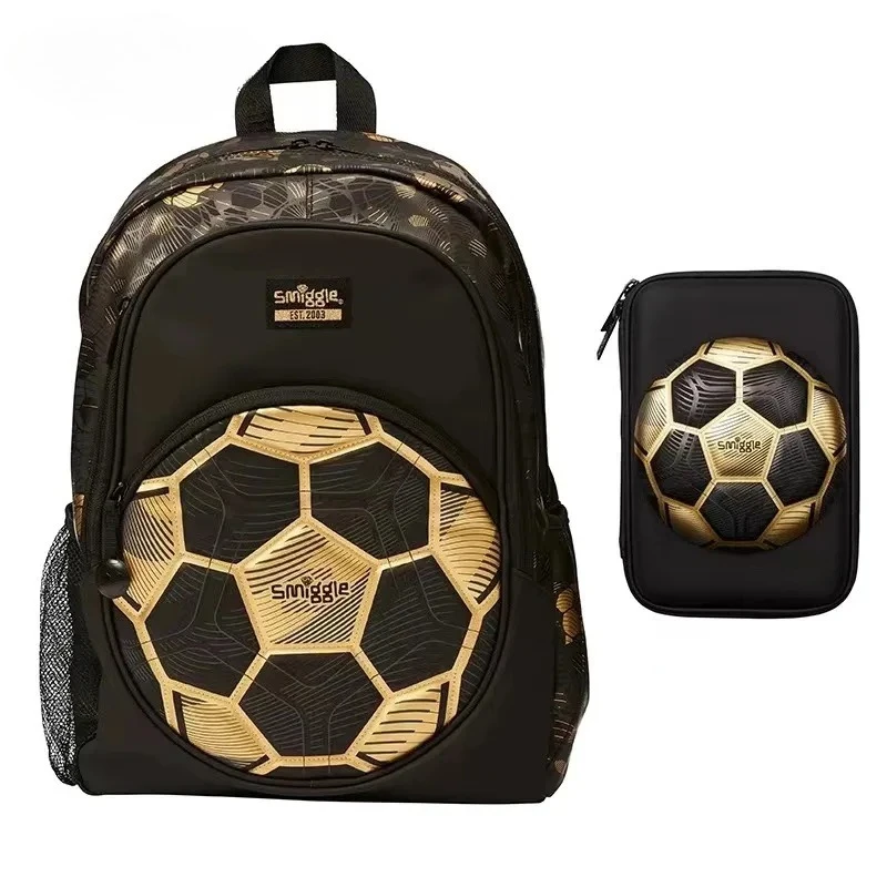 

NEW Australia Schoolbag Boys Backpack Golden Football Waterproof PU Bags Pen Bag Lunch Bag