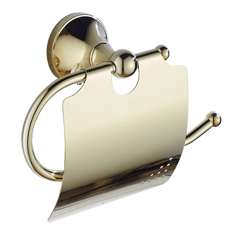 Vintage Brass Toilet Paper Holder, suporte De Tecido De Banheiro, Antique Wall Mounted, Rolling Paper Holder