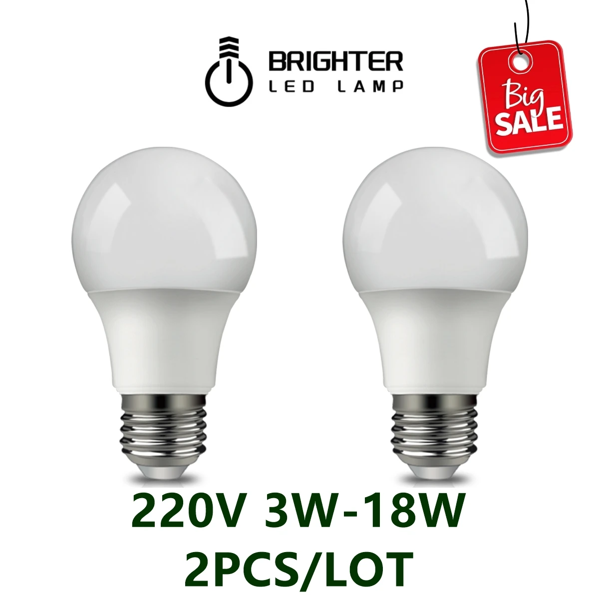 

2pcs Led Bulb A60 G45 3W-18W High Brightness E27 B22 Lampada 220v 3000k-6000K Bombilla Lampada Led Spotlight Light Warm White