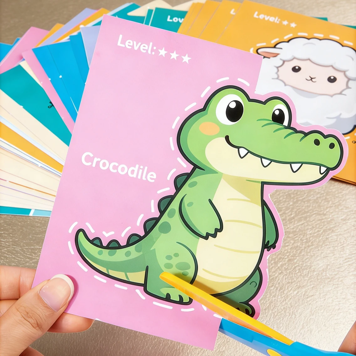 Kindergarten Specific Fun Paper Cutting Se Cartoon Patterns, Safe Rebound Scissors Train Hands-On Ability Brainpower Toddlers