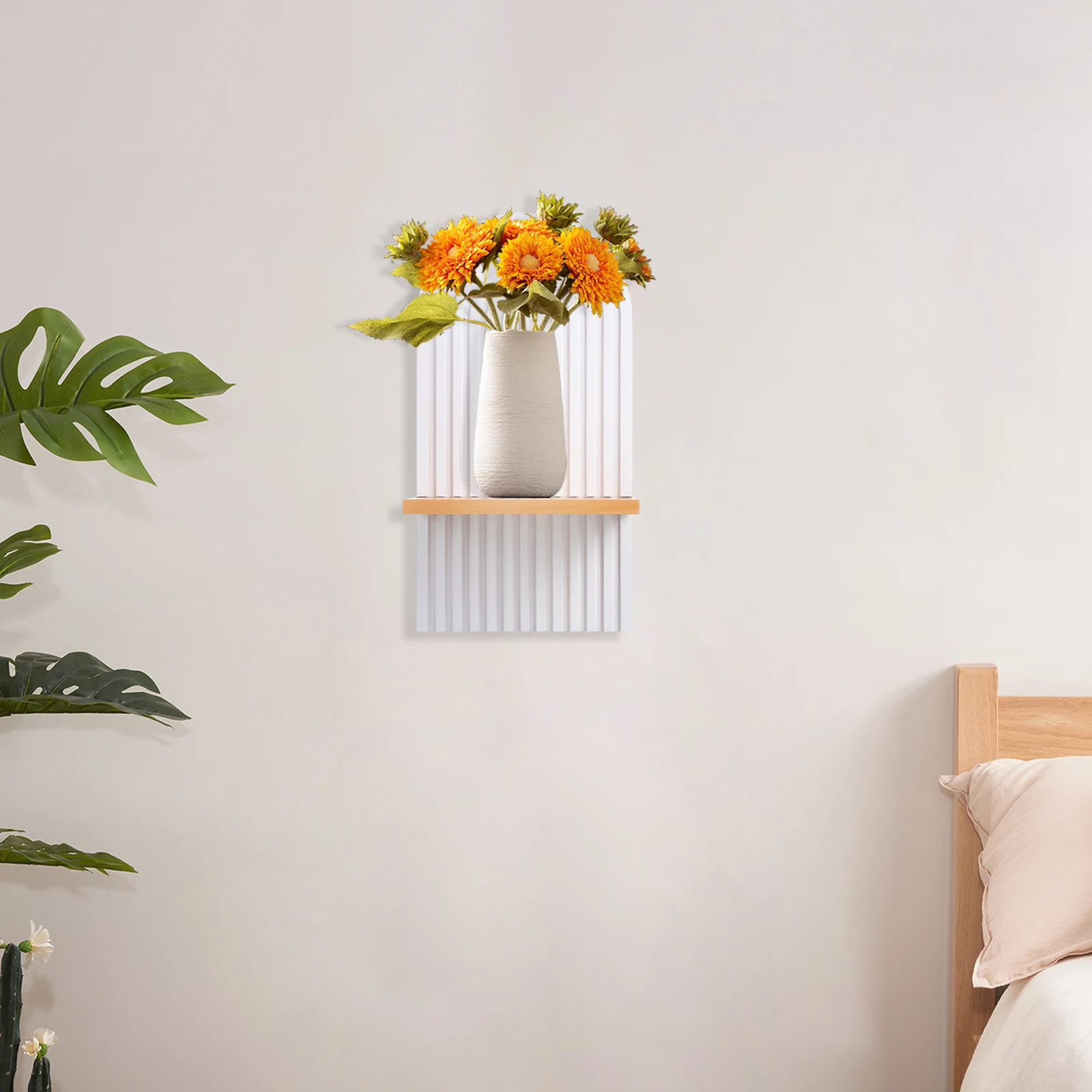 

Wall Mounted Holder Shelf for Plants Aromatherapy Tealight Living Room Living Room Decorations For Wall Decor Modern Wood