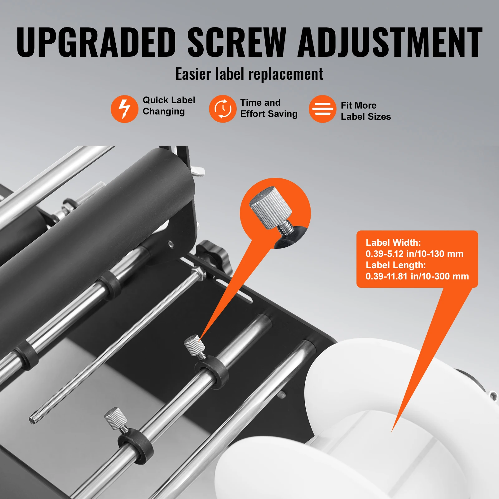 Manual Round Bottle Labeling Machine 15-20pcs/min Adjustable Labeler Bottles Diameter 0.78-4.72 in (with Pressing Bar)