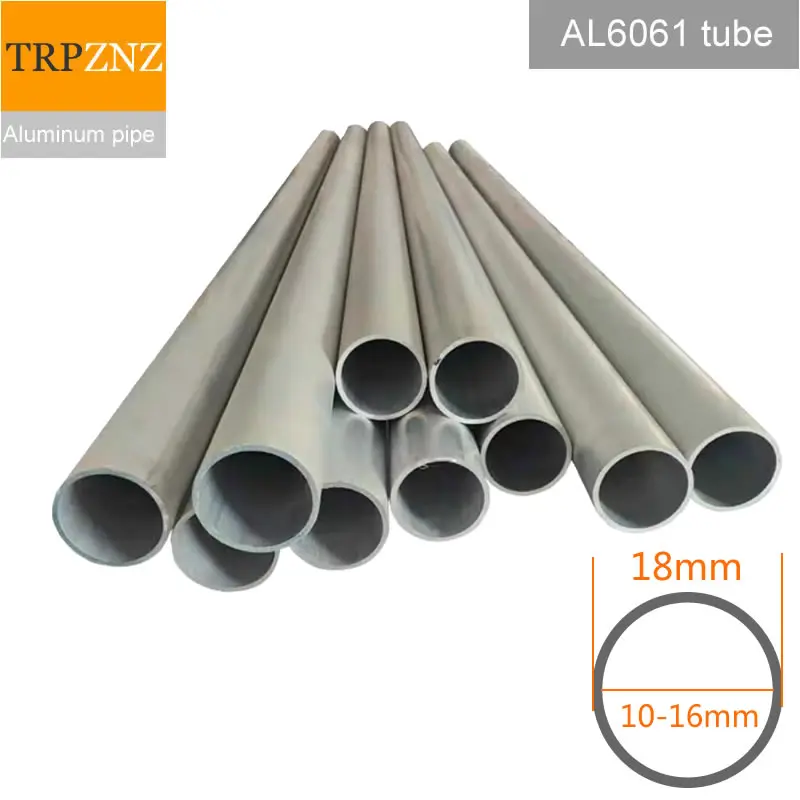 

OD18mm 6061 aluminum round tube outer diameter 18mm inner 16mm to 9mm Hard straight aluminum pipe thin thick wall