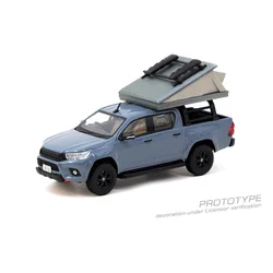 TW 1:64 Hilux Grey With Camping Tent Diecast Diorama Car Model Collection Miniature Toys Tarmac Works