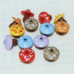 30pcs Colored Mushrooms Small  Building Block Flower Stem Plant Landscape Farm Ornament Compatible with LEGO Garden 12992 4740