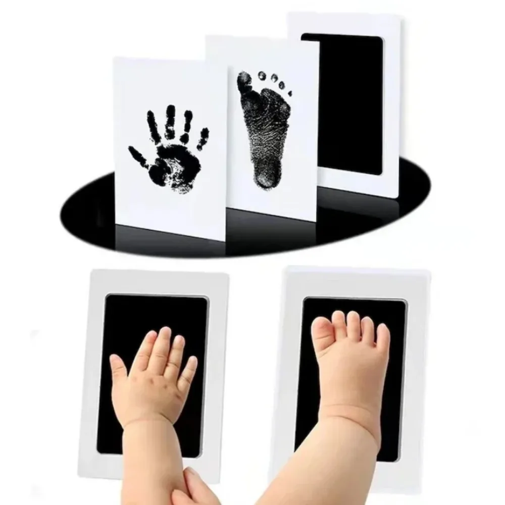 Baby Handprint and Foot Print Ink Pad Baby Photo Frame Handprint Non Stick Ink Safe Baby Footprint Souvenir Baby Accessories