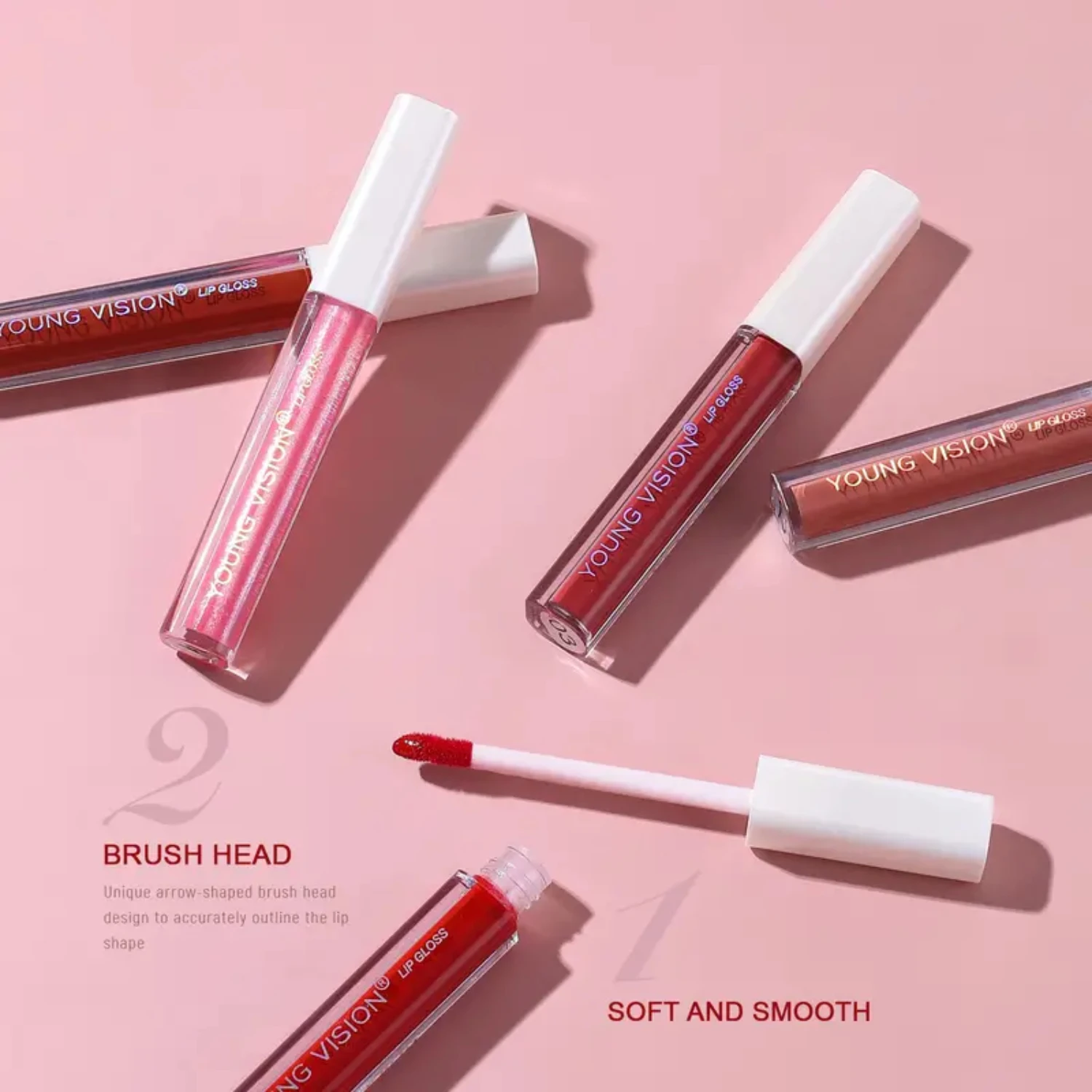 5er-Set Young Vision Schöne matte Lippenstifte mit Lipgloss, Lippenfleck, Peel Off Chap Stick Rouge, wasserfestes Make-up, Make-up-Set