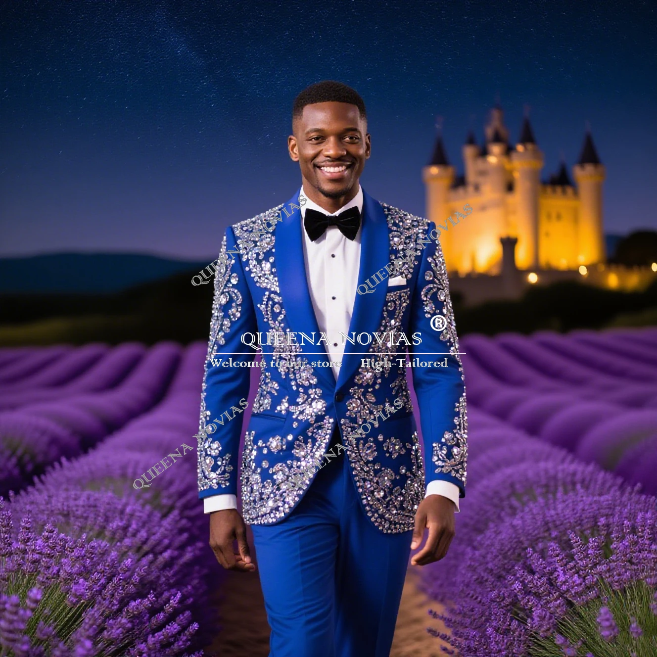 

Роскошные ювелирные изделия, расшитые бисером свадебные костюмы для мужчин, смокинги для выпускного вечера с шалью и лацканами, индивидуальная одежда для жениха, банкета, вечеринки, костюм homme 2025