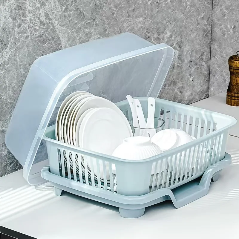 Home Kitchen Countertop Dish Rack & Bowl Organizer - Multi-functional Utensil Drainer Basket for Plates, Bowls & Chopsticks