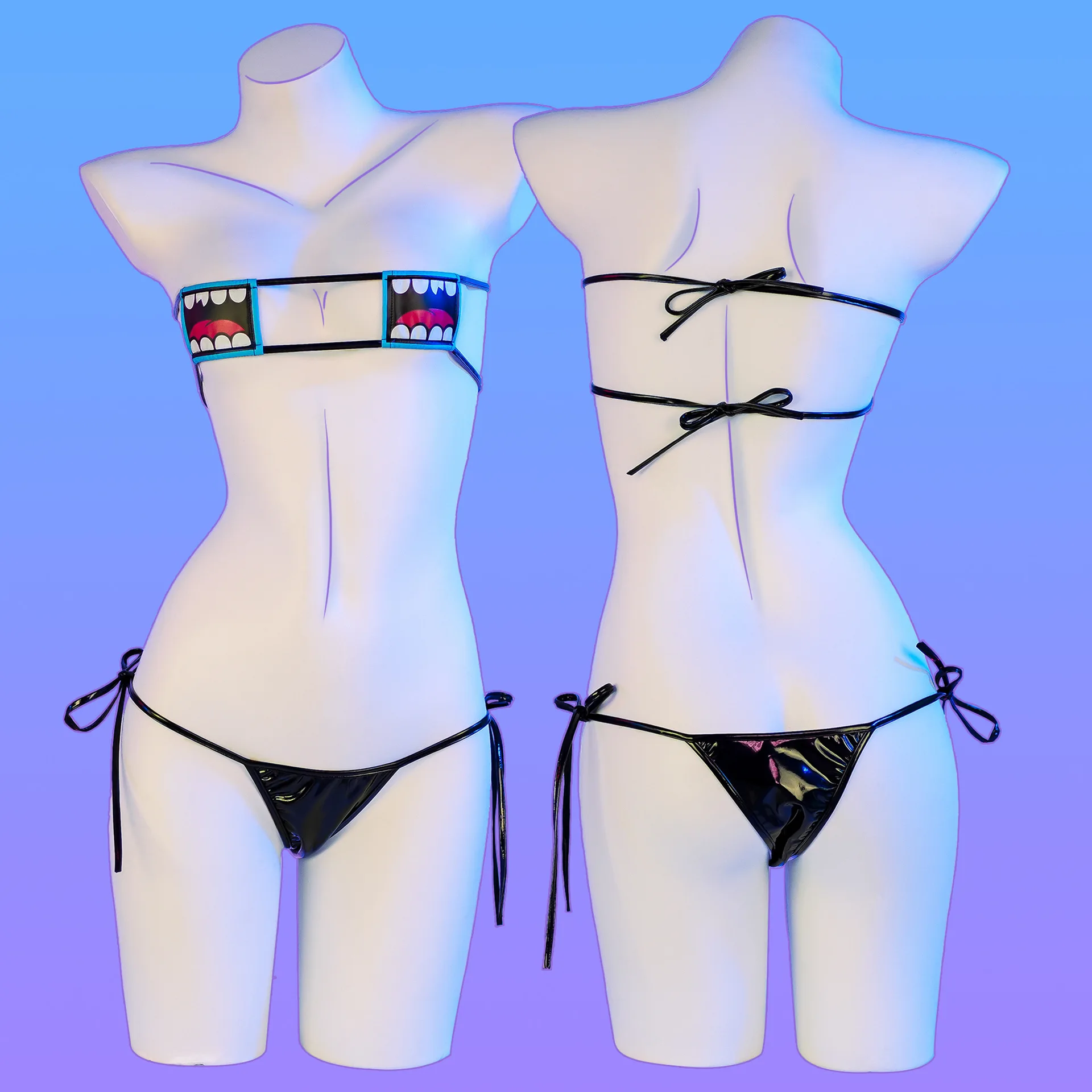 Sexy Lingerie Three-point Women's Sexy Cosplay Cute Maid Uniform Bikini Cat Anime Cos Fun Sexy Underwear Black Lolita Sleepwear - Image 3