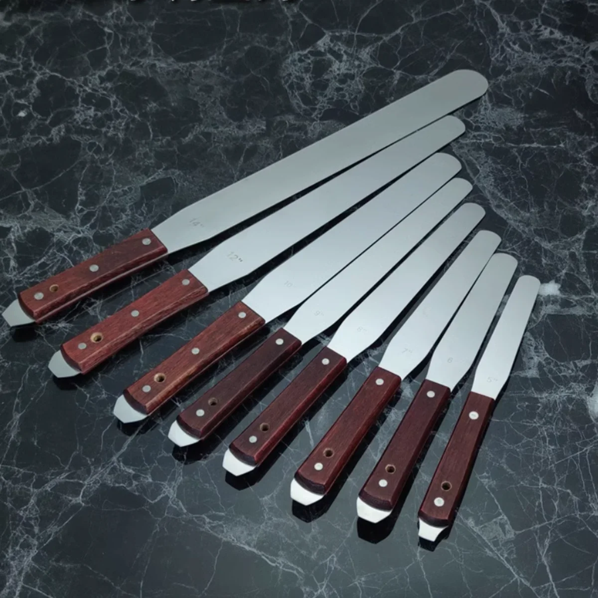 4/5/6/7/8/10/12/14/16 Inch Screen Printing Inks Spatulas Scraper Stainless SMT Steel Squeegee for Silk Screen Printing Scrapers