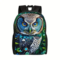 Stylish Owl Print Casual Backpack - Adjustable Lightweight Laptop Bag for Men and Women - Perfect for Daily Commute