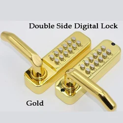 Double Sided Keypad Keyless Entry Door Lock Mechanical Lock With Lever Handle Outdoor Gate Lock Waterproof Combination Lock