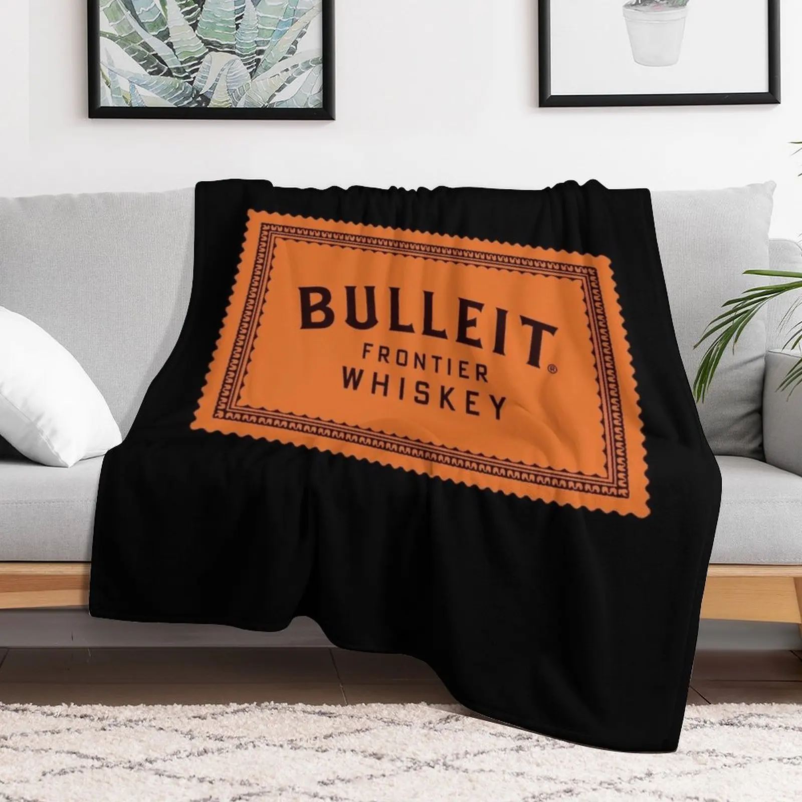 Bulleit Bourbon Throw Blanket Travel Size Cozy Blanket for Plane Train