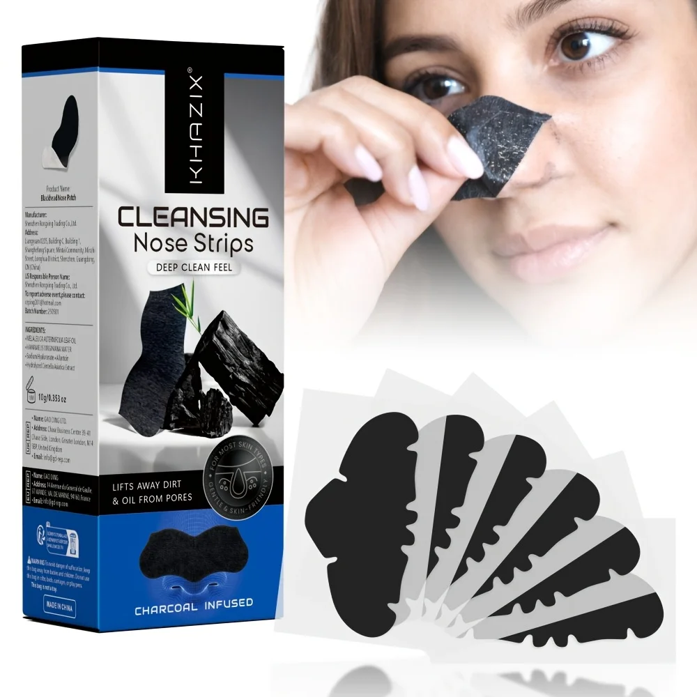 8PCS Black water gel nasal patch, deeply cleans blackheads and excess oil,Comes with 5 PCS black cotton swabs for use together
