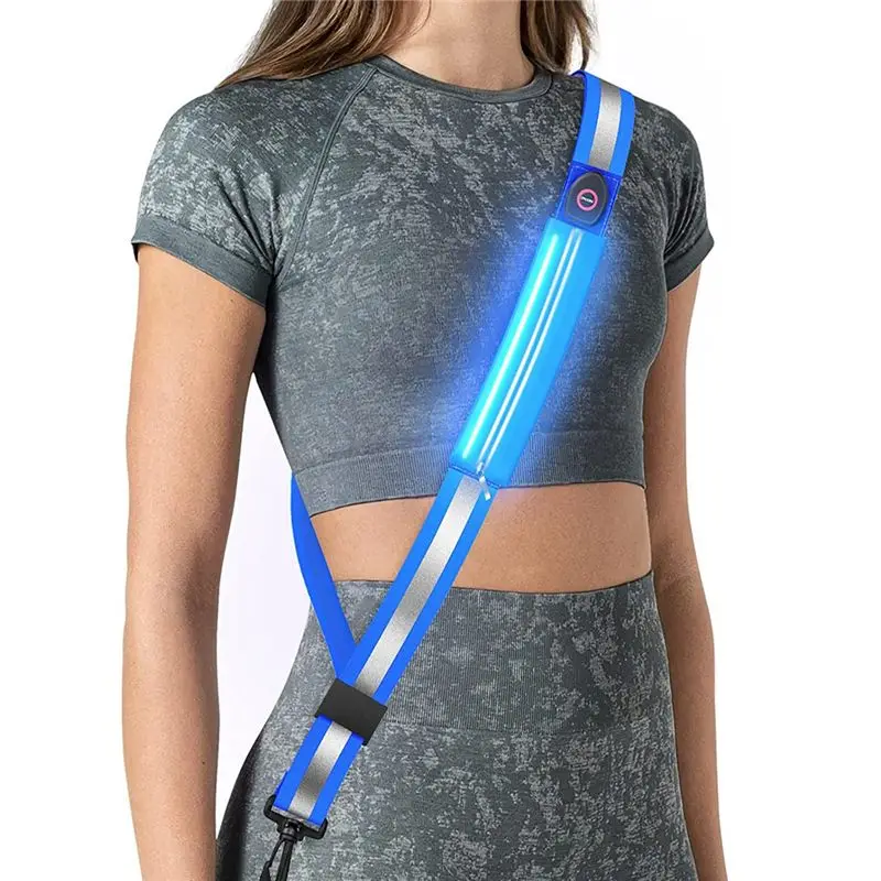 Leading-LED Reflective Belt Sash For Walking At Night,Rechargeable LED Light Up Running Belt For Runners Walkers